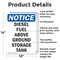 Signmission Diesel Fuel Above Ground Storage Tank OSHA Notice Sign, Aluminum, 10in W x 14in L, 2PK OS-2PACK-NS-A-1014-V-10994 - alternate 4